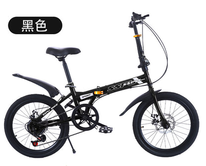 Folding Bike 20 Inch 7 Speed Disc Brake Portable Light Cycling Adult Kids Students Road Bicycle Men And Women Portable