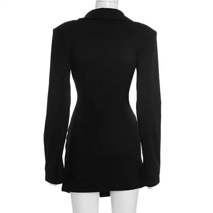 Avrilyaan Casual Pleated Sexy Dress Women 2025 Elegant Party Dress Blazer Long Sleeves Bodycon Mini Autumn Winter Dress Vestidos