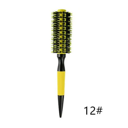 Barbershop Rolling Comb Round Hair Comb Nylon Bristle Aluminum Tube Ion Hair Brush Home Barbershop Styling Tools