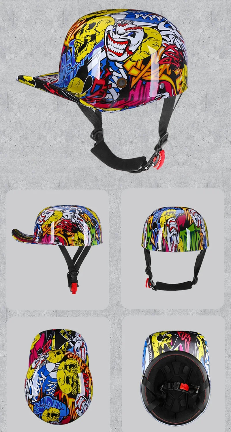 2023 Motorcycle Venom Helmet Retro Baseball Cap Motorcycle Baseball Cap Accessories Vitange Duck Helmet Dot Casco Moto Motorbike