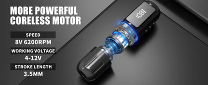 YILONG Wireless Tattoo Machine Or CompleteTattoo Pen Gun Kit With 1600MAH Power and LED Screen Rotary Tattoo Machine Pen Set