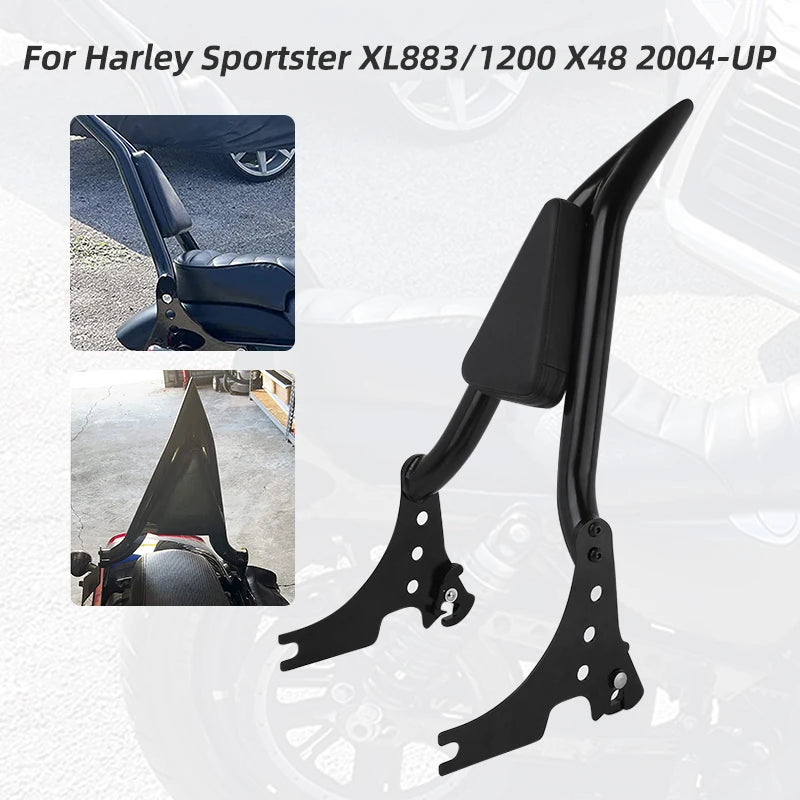 Motorcycle Rear Passenger Sissy Bar Backrest with Cushion Pad Detachable For Harley Sportster XL 1200 883 72 48 Iron 2004-2022