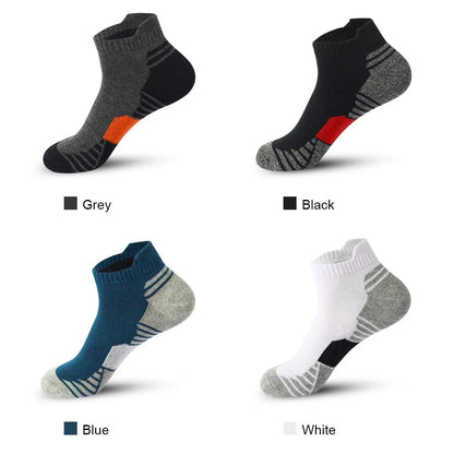 5 Pairs Men's Four Season Cotton Breathable Sports Socks Set Male Sport Ankle Socks Basketball Running Socks For Men