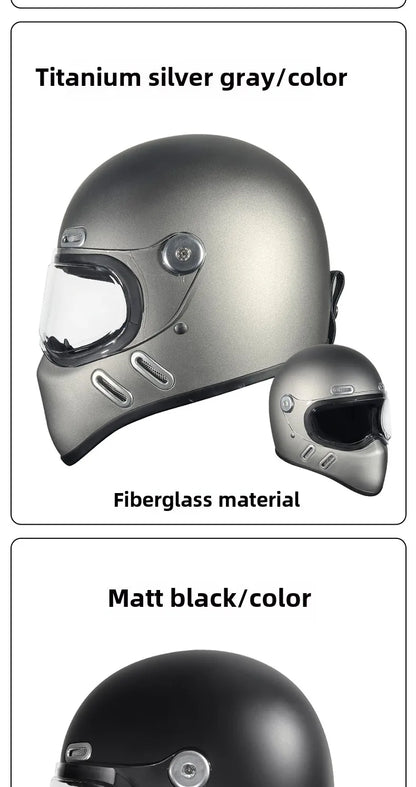 Carbon Fibre Motorcycle Helmet Full Face Retro Motorbike Helmet Men Women Cascos Para Moto Capacete Casco Moto For Harley DOT