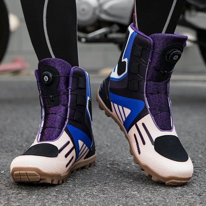 Motorcycle protective riding boots men four season fashion high top anti slip wear-resistant comfortable off-road cycling boots