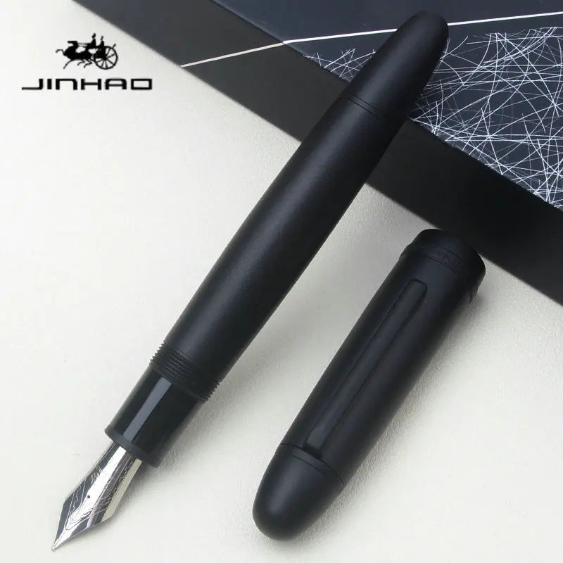 Glacier Blue Black Red JINHAO X169 Fountain Pen Metal Thick Barrel Comfort Grip Calligraphy Pen Replaceable Ink Cartridge Office