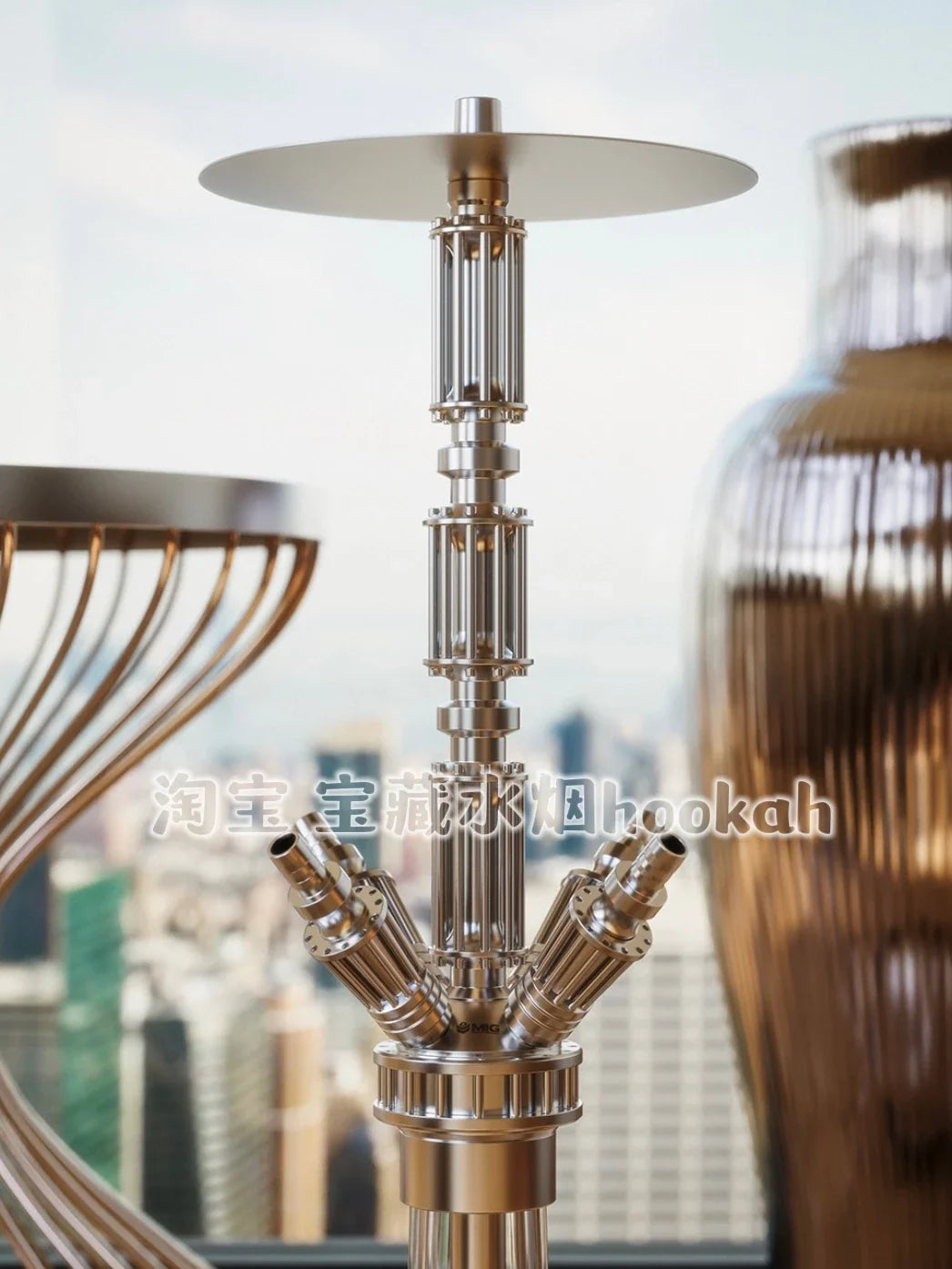 German MIG Titan Hookah High-end 304 Stainless Steel Hookah Shisha Set Bar KTV Hookah