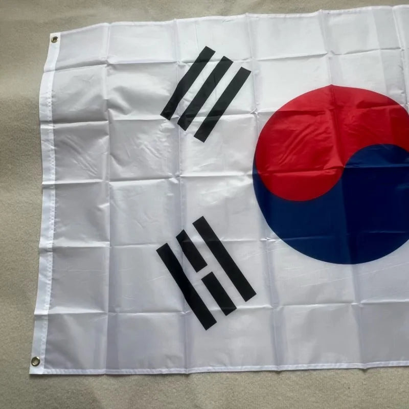 South Korea Flag90x150cmSouth Korea Flag  hanging high quality 100% polyester flag banner decoration