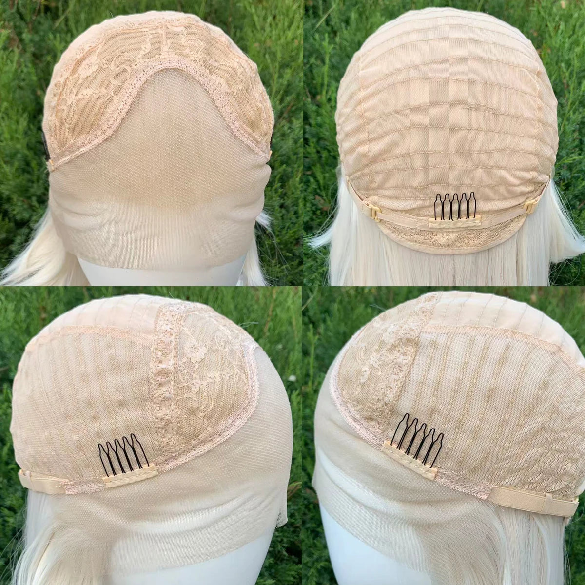 White Blonde Lace Front Wigs for Women 13×4 Glueless Wolf Tail Synthetic Hair Wig Heat Resistant Cosplay Wig for Men