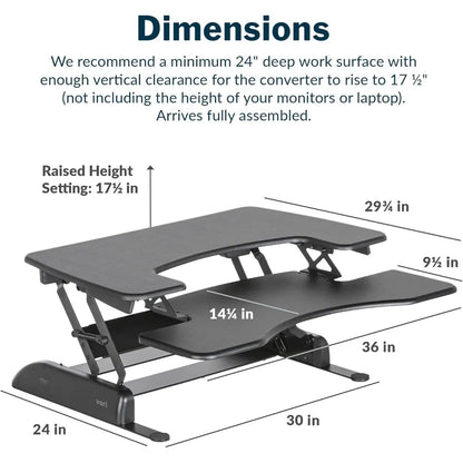Desk Pro Plus 36 - Dual Monitor Standing Desk Converter - Adjustable Desk Riser with 11 Height Settings - Stand Up Ho.Customized