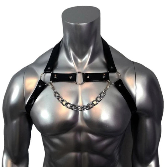 Man Leather Punk Chest Straps Harness Belt Carnivals Dance Costume