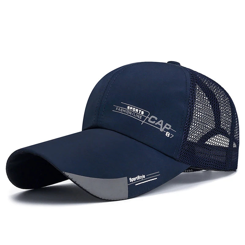 Summer Men Baseball Cap Letter Print Sports Sun Hat Cotton Adjustable Long-Brim Snapback Sun Visor Caps Hip Hop Baseball Hat