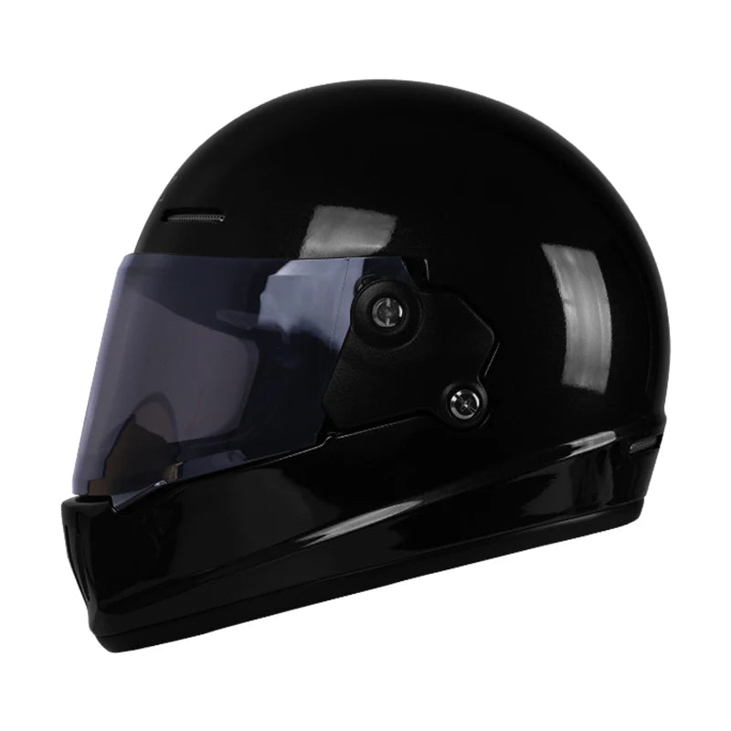 Retro-style full-face helmet with multi-color lenses, ABS material, DOT certified, suitable for all seasons