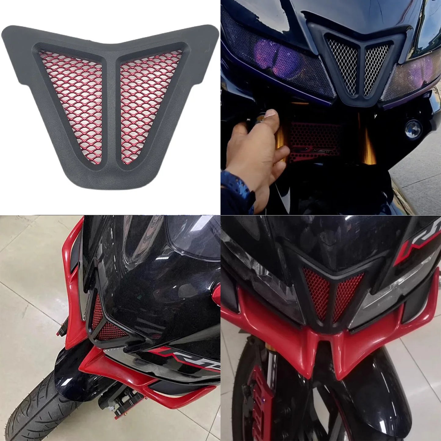 Dirt bike accessories moto decorative air Inlet Head Cover Aluminum Mesh Intake Guard Protector for Yamaha R15-V3 2017-2020