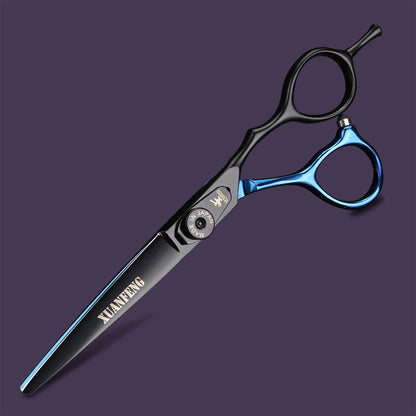 Spring clip screw double color hair scissors 6 inch 9cr18 steel barber cutting scissors and thinning scissors
