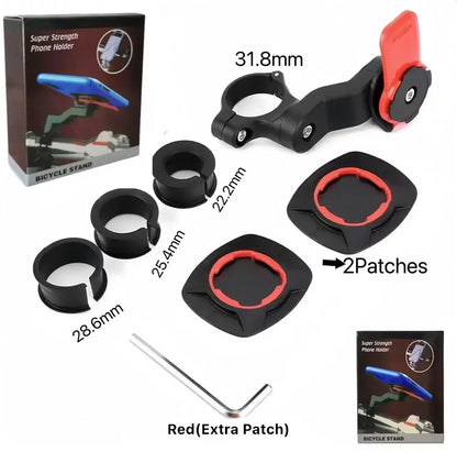 Standes Motorcycle Bike Phone Holder 360° Rotatable Detachable Mount for Delivery Navigation Self Lock Anti-shake Phone Holder