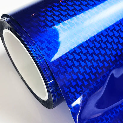 Ultra Glossy PET Ghost Blue Carbon Fiber Chrome Metallic Aircraft Pattern Vinyl Wrap Film Car Sticker Decal With Air Release