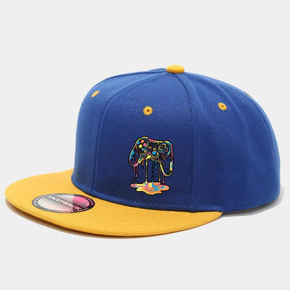 1PC two-color block hip-hop cap for men and women, American casual and versatile flat-brimmed baseball cap