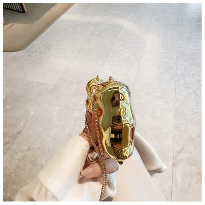 Purses and Handbag Luxury Designer Shoulder Bags Funny Shape Party Wedding Round Acrylic Shiny Clutch Purse Golden Evening Bag
