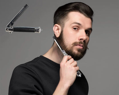 9 Inch Stainless Steel Folding Combs Switch-Blade Folding Pocket Comb Men Portable Trimmer Comb Hair Accessories