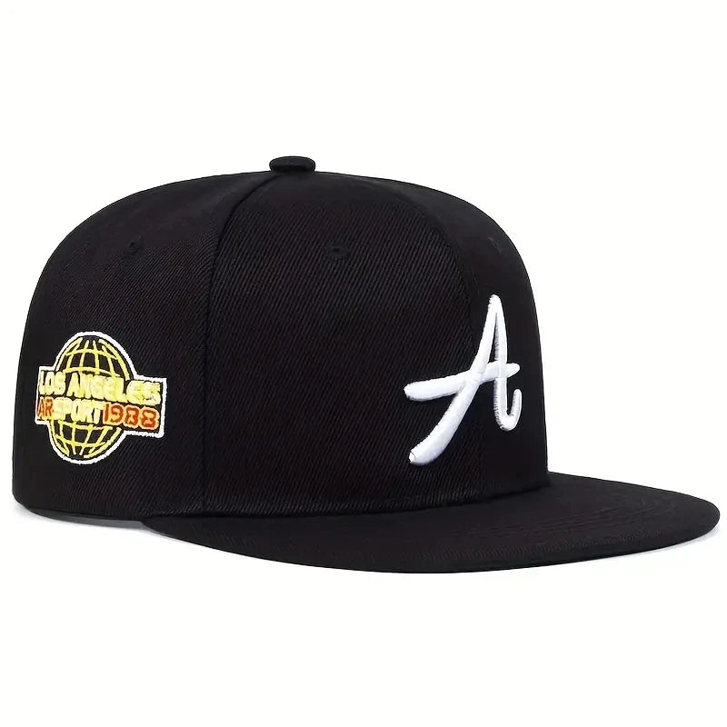 Casual hip-hop punk letter embroidered flat-brimmed baseball cap, sun protection and breathable, ideal for gift-giving