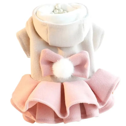 New Autumn Winter Outfit Pet Dog Clothes Woolen Teddy Bear Pet Coat Dog Dresses Tutu Skirt Cat Princess Skirt for Small Dogs