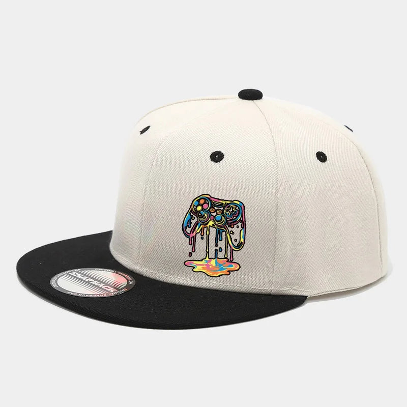 1PC two-color block hip-hop cap for men and women, American casual and versatile flat-brimmed baseball cap