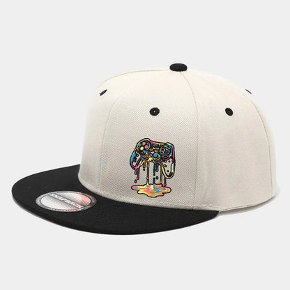 1PC two-color block hip-hop cap for men and women, American casual and versatile flat-brimmed baseball cap