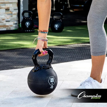 Rhino Kettlebell Rubber Weights Black - Premium Strength Training Equipment - Multiple Weights