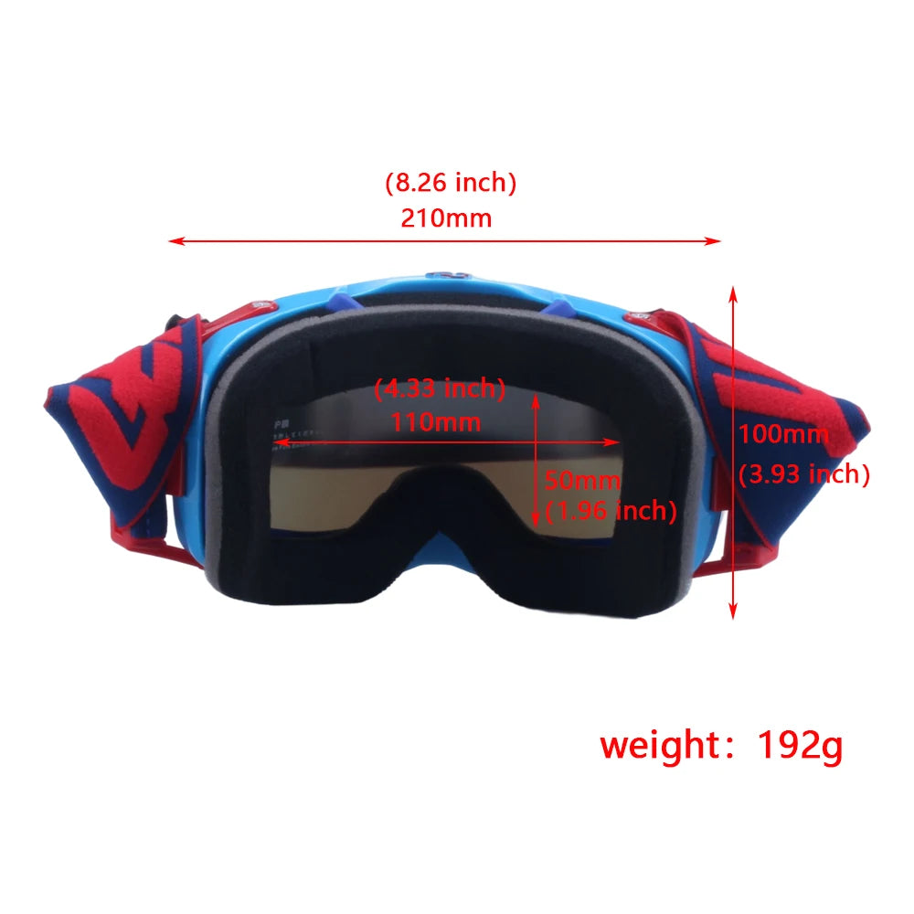 Men's Motocross Goggles 6.5 Double Layer Anti Fog Cycling Glasses Motorcycle Helmet Glasses Gafas Para Mask for Sports Outdoor