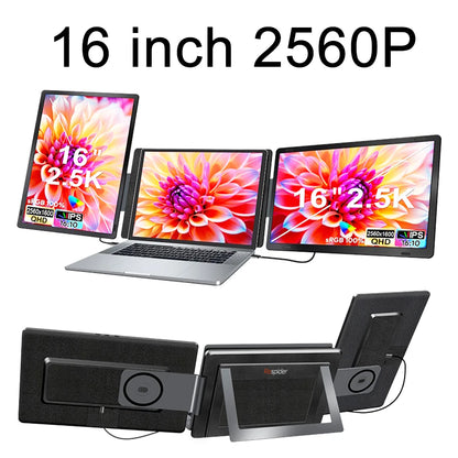 Rospider 14 to 16 Inch Dual Screen Extender Display FHD IPS Triple Expandable Monitor High Definition for Laptop Productivity