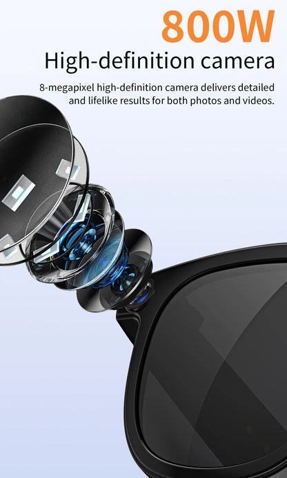 V3 AI Smart Glasses with ChatGPT, 8MP Camera Video Recording, Bluetooth Calls, Voice Wake, Music Playback Sunglasses