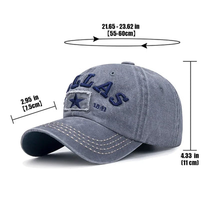 4 Colors Unisex DALLAS 3D Embroidered Baseball Cap Snapback caps Sun hats Dad hats