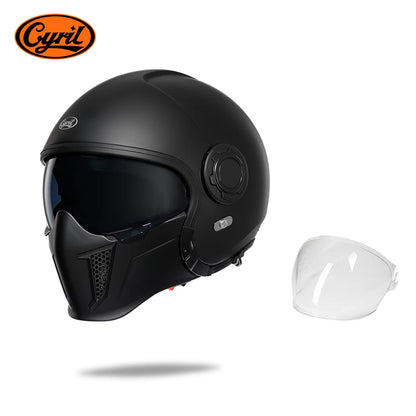 Full Face Open Face Motorcycle Helmet Double Lens Folding Modular Helmet Man Woman Retro Moto Integral Helmet