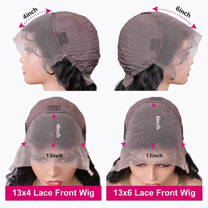 30 36 Inch 13x6 Transparent Bone Straight Lace Front Human Hair Wigs Pre Plucked Brazilian Straight Human Hair Wig For Women