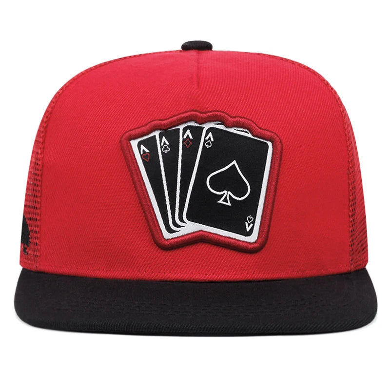 2024 New Fashion Hip Hop Cap Men Women Adjustable Playing Card Embroidered Baseball Caps Outdoor Sun Hat Unisex Snapback Hats