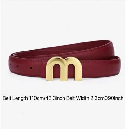 Women's fashion belt high-quality gold buckle is best matched with women's denim belt dress