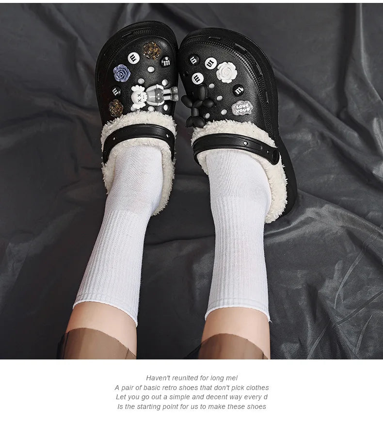 Cotton Fashion Clogs Slippers Women Hole Garden Shoes Water Shoes For Men Beach Sandals Soft Eva Bathroom Slides House Slides