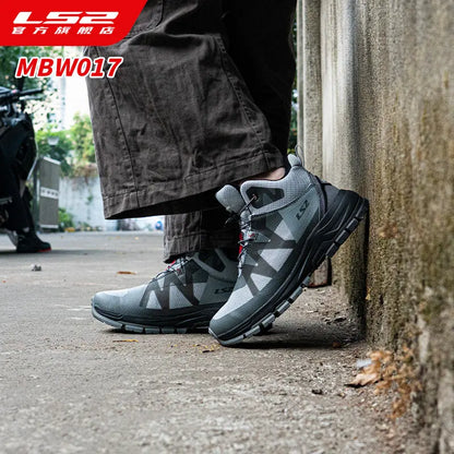 LS2 MBW017 Waterproof Motorcycle Shoes Men New All-Season Sports Casual Riding Boots for Street Commuter & Touring, Non-Slip An