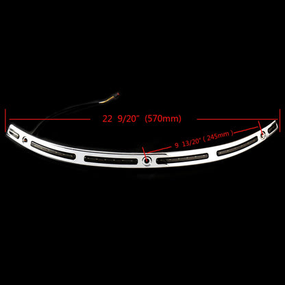LED Chrome Gloss Black White Amber Windshield Trim For Harley Touring Street Glide FLHX 2014-2023