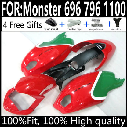 Ducati Monster 696 796 1100 Motorcycle Fairings Kit ABS Plastic Body Work Tank Cover Seat Cowl Full Set