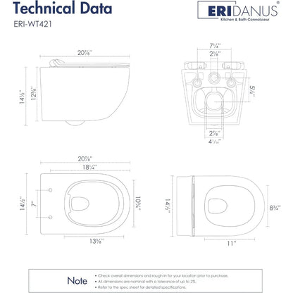 Eridanus Dual-Flush Wall-Mounted Toilet System with Integrated Tank and Carrier