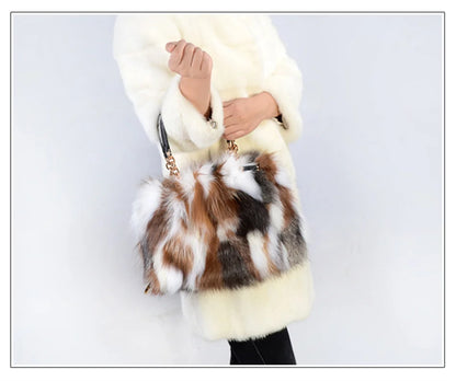 2025 New Clothing Designer Luxury Soft Fox Hair High-end Handbag Fashion Large Capacity Charm Women's Special Fur Bag