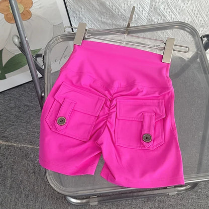 Women Yoga Shorts High Waist Workout Shorts Fitness Yoga Lift Butt Fitness Ladies Yoga Gym Running Short Pants Sportswear