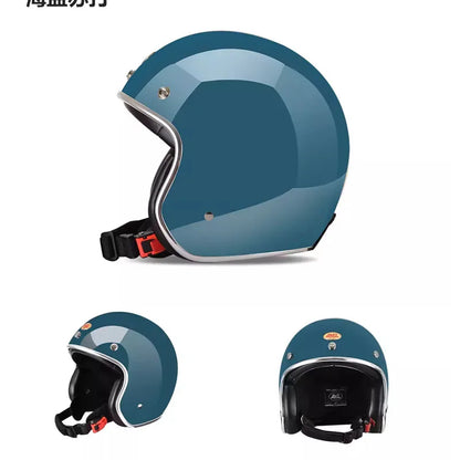 ECE DOT Approved Retro Motorcycle Helmet Open Face Moped 3/4 Vintage Low Profile Japanese Style Half Helmet Men Women Casco Moto