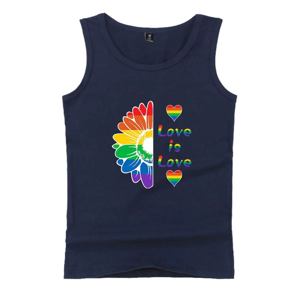 Fashion LGBT Love men tank top LGBT Flag fitness sleeveless shirt Lesbian Gay summer vest LGBT pride tank tops Men's clothing