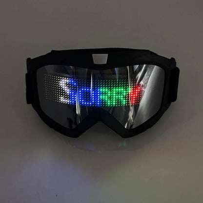 LED Bluetooth Goggles Halloween Christmas Disco Bar Neon Accessories Futuristic Luminous Glasses Bluetooth Diy LED Glasses