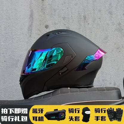 Motorcycle Helmet Full Face Racing Motorbike Helmet with Double Sun Visor Women Man Flip Up Moto Helmets Capacete De Moto