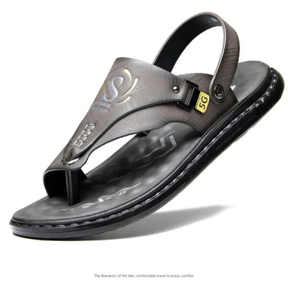 Sandals for Men High Quality Cow Leather Sandals Outdoor Casual Sport Sandals Anti Slip Beach Slippers for Men Summer Slippers