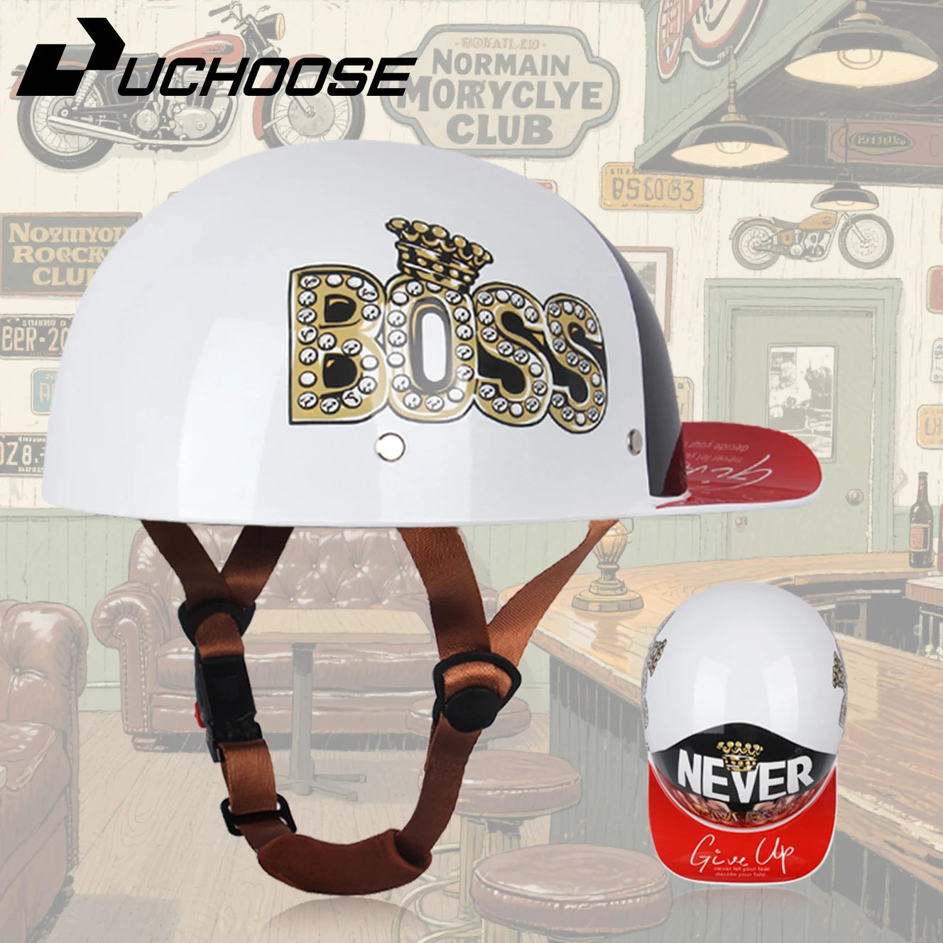 Vintage men's baseball caps motorcycle retro helmets ladybug helmets electric car baseball caps half helmets